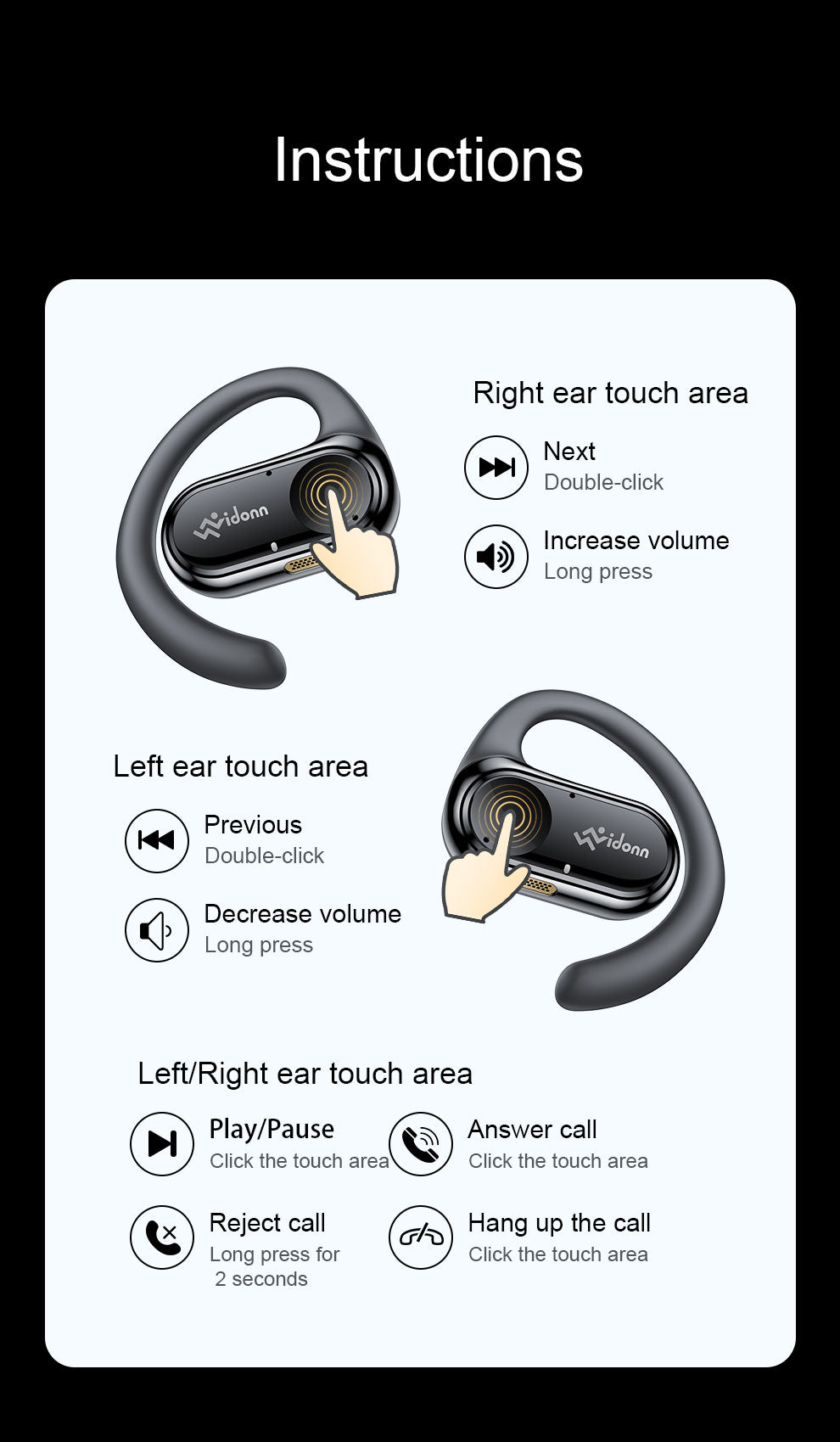 Vidonn T3 Open-Ear Bluetooth Sports Headphones