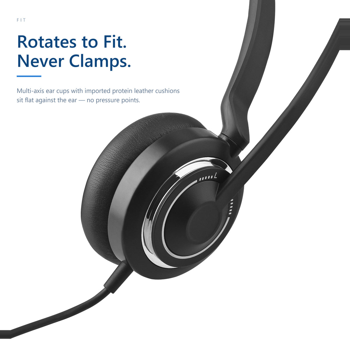 Vidonn X5D USB-A / USB-C Wired Noise-Cancelling Call Center Headset, AI ENC Binaural Business Headset with 330° Rotatable Boom Mic, Driver-Free Plug & Play for Windows, macOS and Linux, for Office, Softphone and Customer Service