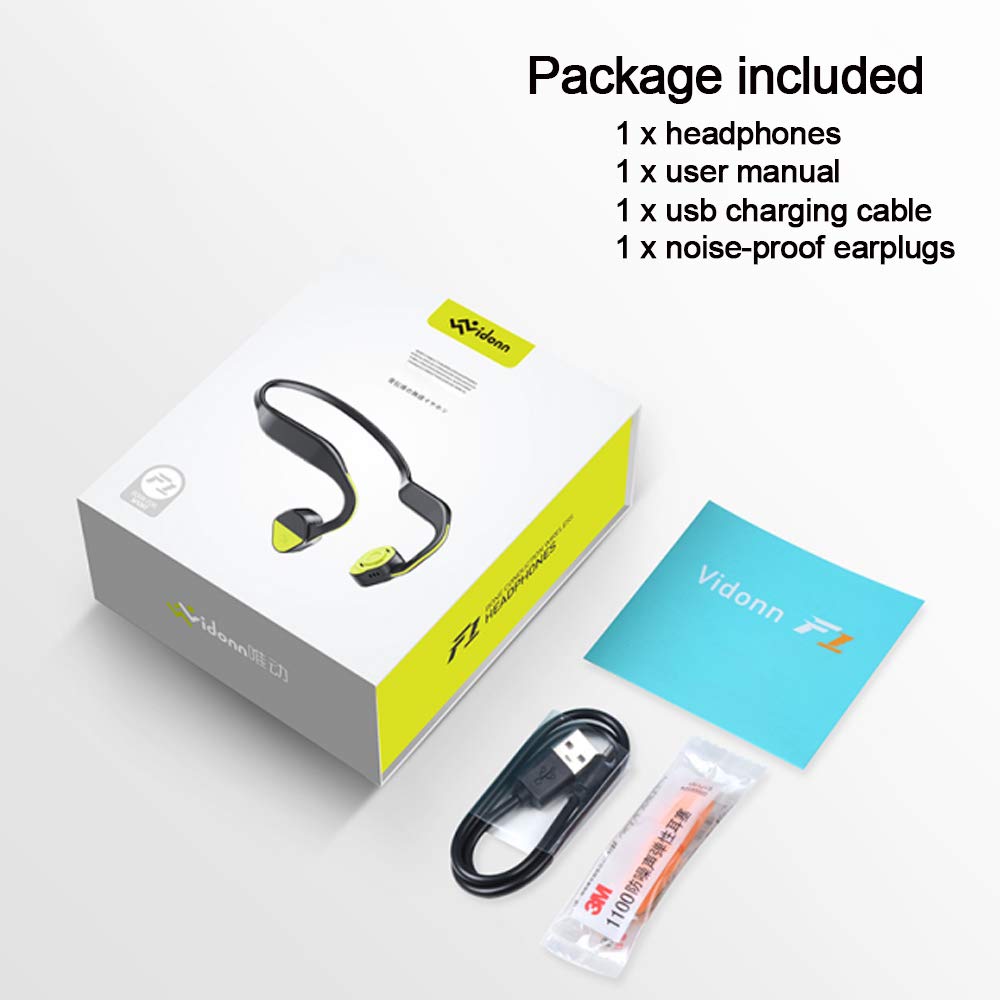 Vidonn F1 Bone Conduction Headphones Bluetooth Open Ear Wireless Sports Headset