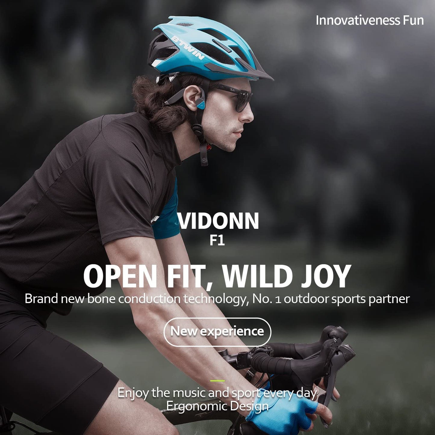 Vidonn F1 Bone Conduction Headphones Bluetooth Open Ear Wireless Sports Headset